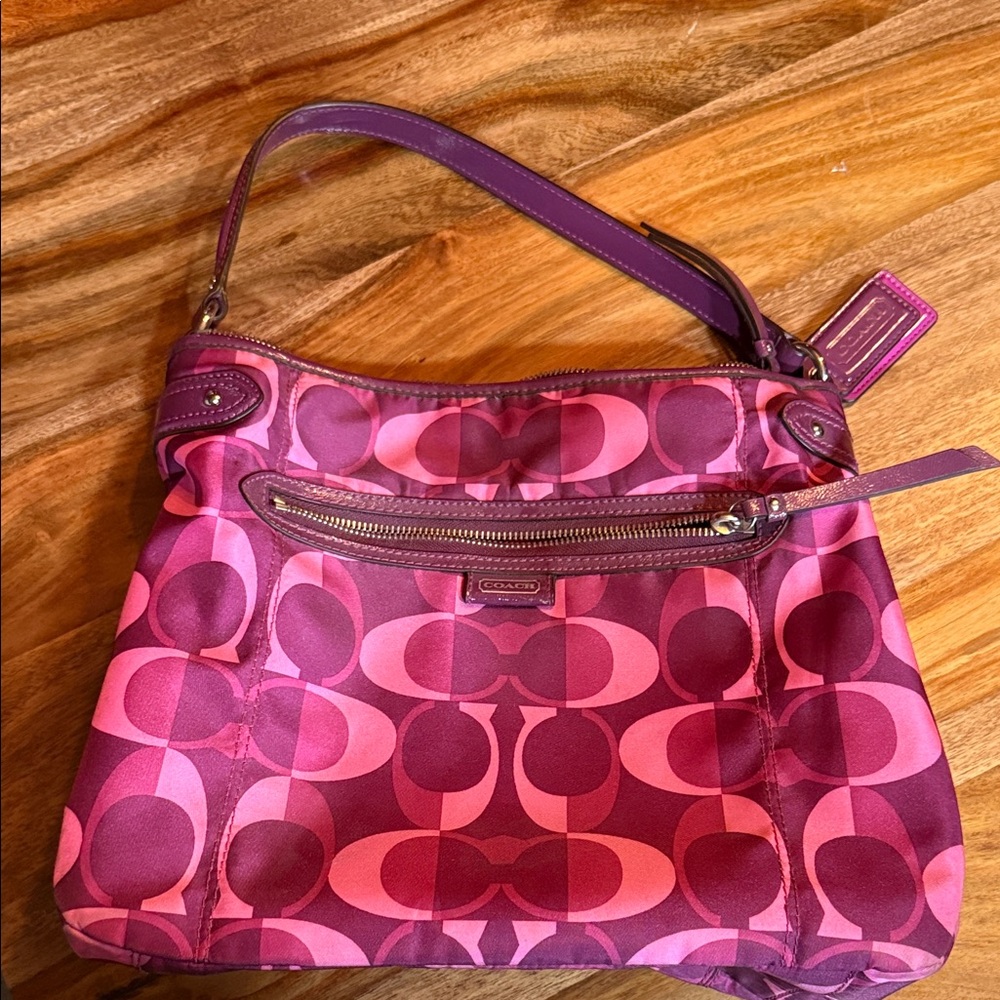 Coach Purple and Pink Shoulder Bag